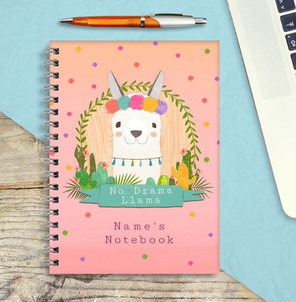 No Drama Llama Personalised Notebook