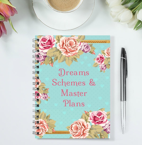 Dreams & Schemes Personalised Floral Notebook