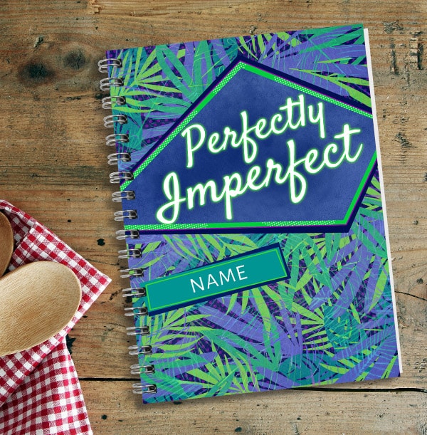 Perfectly Imperfect Personalised Notebook, Green & Blue