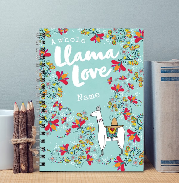 A Whole Llama Love Personalised Notebook