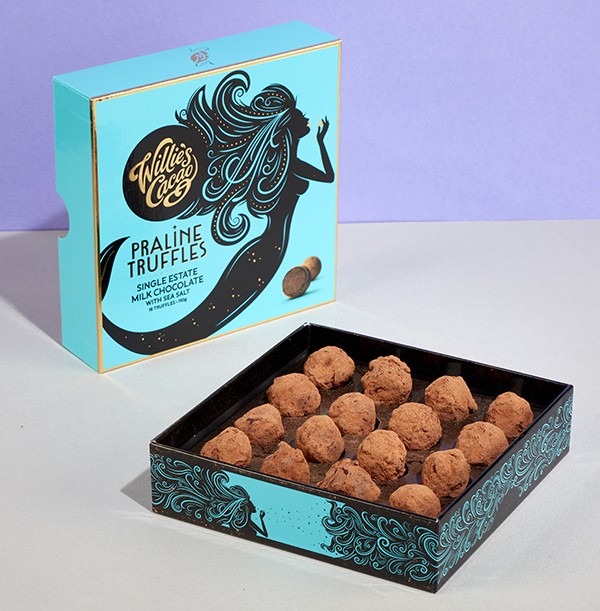 Willie's Cacao Praline Truffles Milk With Sea Salt 110g