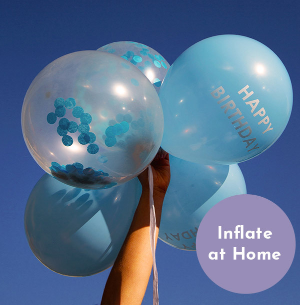 Blue Happy Birthday Confetti Balloons