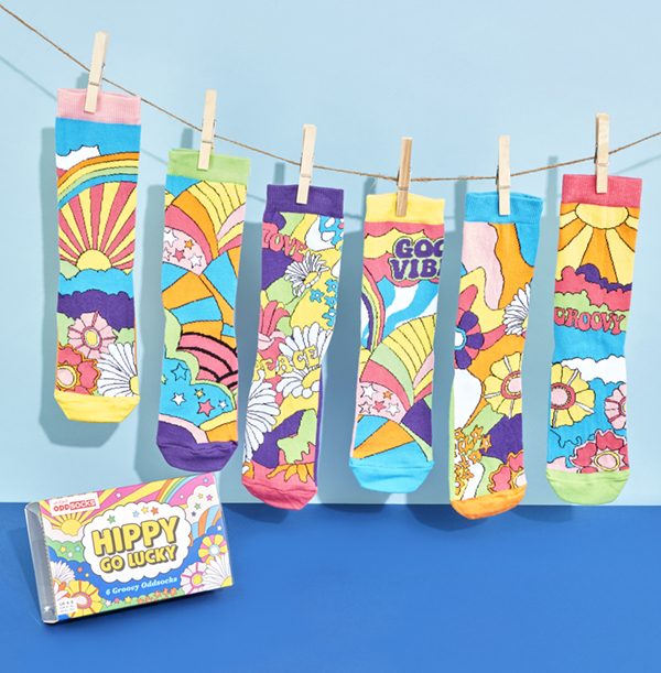 Ladies Hippy Go Lucky Oddsocks Pack Size 4-8