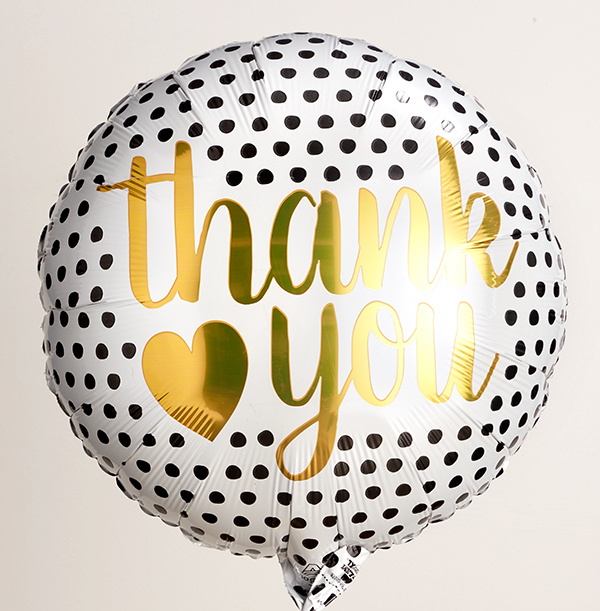 Thank You Gold Script Balloon