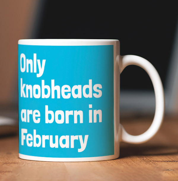 Only Knobheads Are Born In February Mug