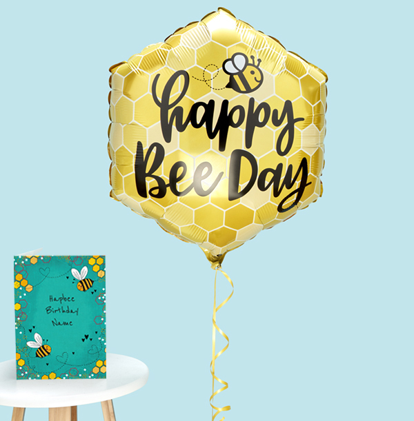 Happy Bee Day Inflated Balloon