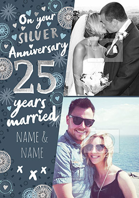 25 Years Married photo Anniversary Card