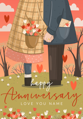 Happy Anniversary Scenic Personalised Card