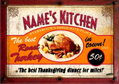 Bar Signs Card - Thanksgiving