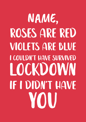 Survived Lockdown Personalised Anniversary Card