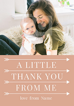 A Little Thank You Photo Christening Card