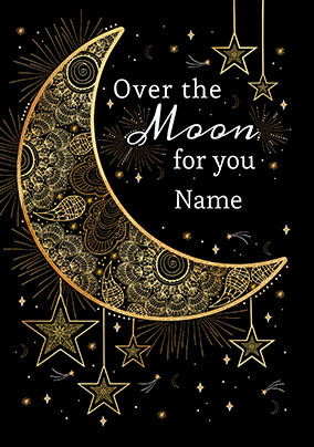 Over the Moon for You Personalised Card