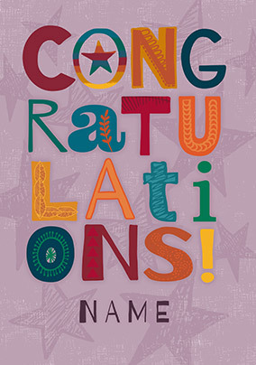 Congratulations Personalised Card