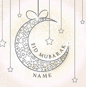 Eid Mubarak hanging Moon Card