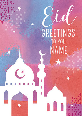 Eid skyline greeting Card