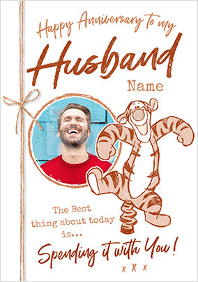 Tigger - Husband Photo Anniversary Card
