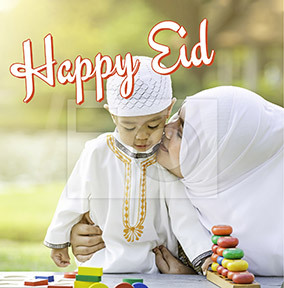 Happy Eid full photo square Card