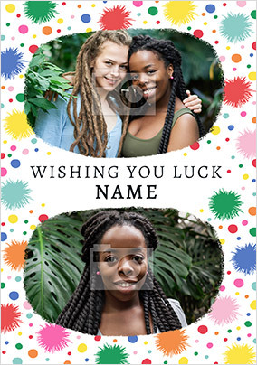 good Luck Spotty Dotty Photo Card