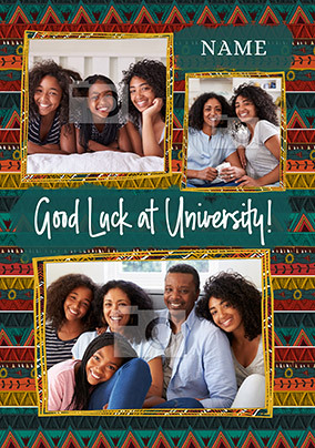 3 Photo Good Luck At Uni Card