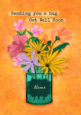 Get Well Soon Hug Personalised Card