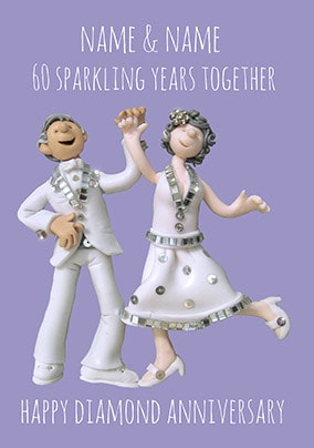 60 Years - Diamond Anniversary Personalised Card