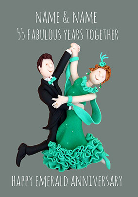 55 Years - Emerald Anniversary Personalised Card