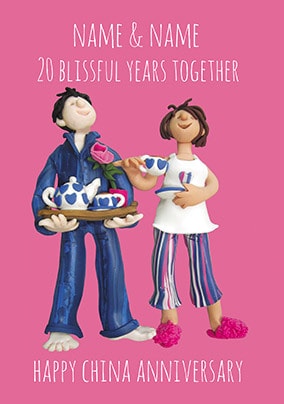 20 Years - China Anniversary Personalised Card