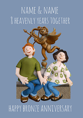 8 Years - Bronze Anniversary Personalised Card