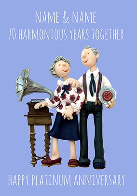 70 Years - Platinum Anniversary Personalised Card