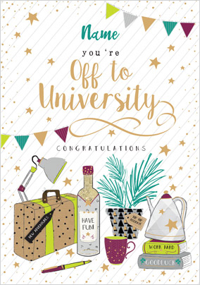 Off to University Personalised Card