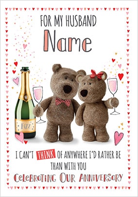 Barley Bear - Husband Anniversary Personalised Card