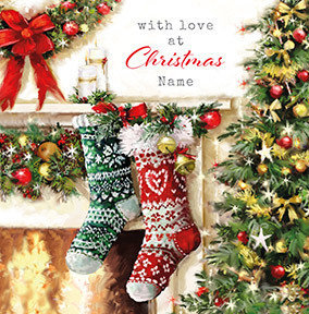 With Love At Christmas Traditional Personalised Card