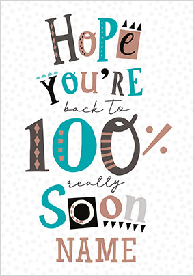 A hundred percent soon personalised Card