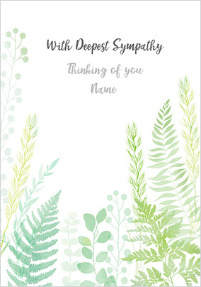 Deepest Sympathy Personalised Card