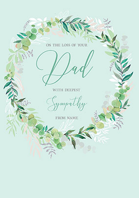 Loss of Your Dad Sympathy Personalised Card