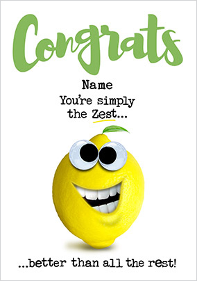 You're Simply the Zest Personalised Card