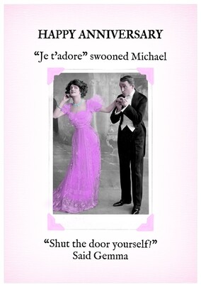 Shut the Door Personalised Anniversary Card