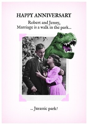 Walk in the Park Personalised Anniversary Card