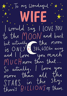 Wonderful Wife Anniversary Card