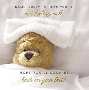 Get Well Teddy Personalised Card