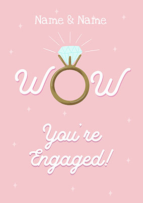 Wow You're Engaged Personalised Card