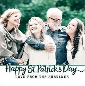 Happy St. Patrick's Day From Family Photo Card