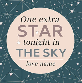 One Extra Star in the Sky Personalised Sympathy Card