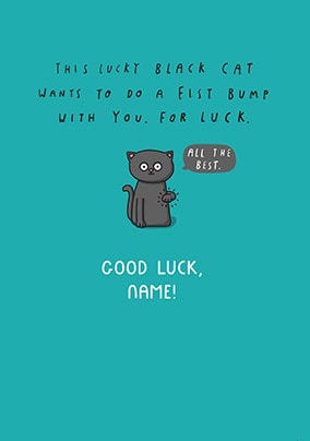 Good Luck Cat Personalised Card