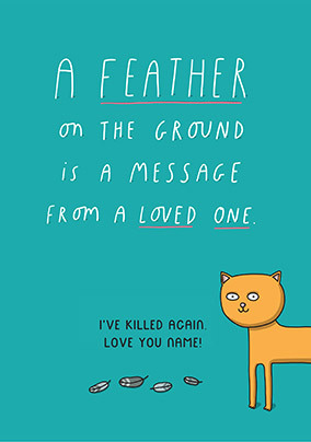 A Feather On The Ground Personalised Card