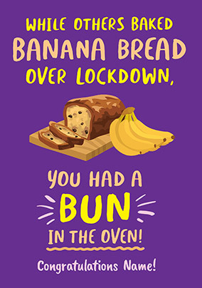 Bun in the Oven Personalised New Baby Card