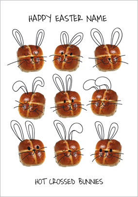 Framed - Easter Card Hot Crossed Bunnies