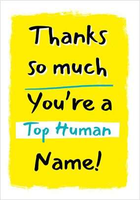 Top Human Personalised Thank You Card