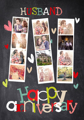 General Anniversary - Blackboard Photo Strip Husband Anniversary Card