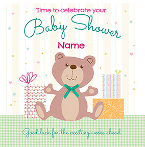 Cute Characters - Baby Shower Invitation Teddy Bear